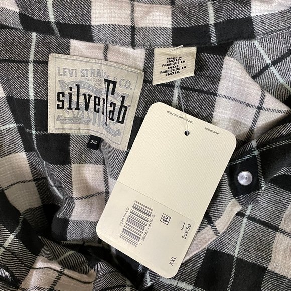 Levis Silvertab Oversized Plaid Flannel Shirt 2X - Picture 7 of 9